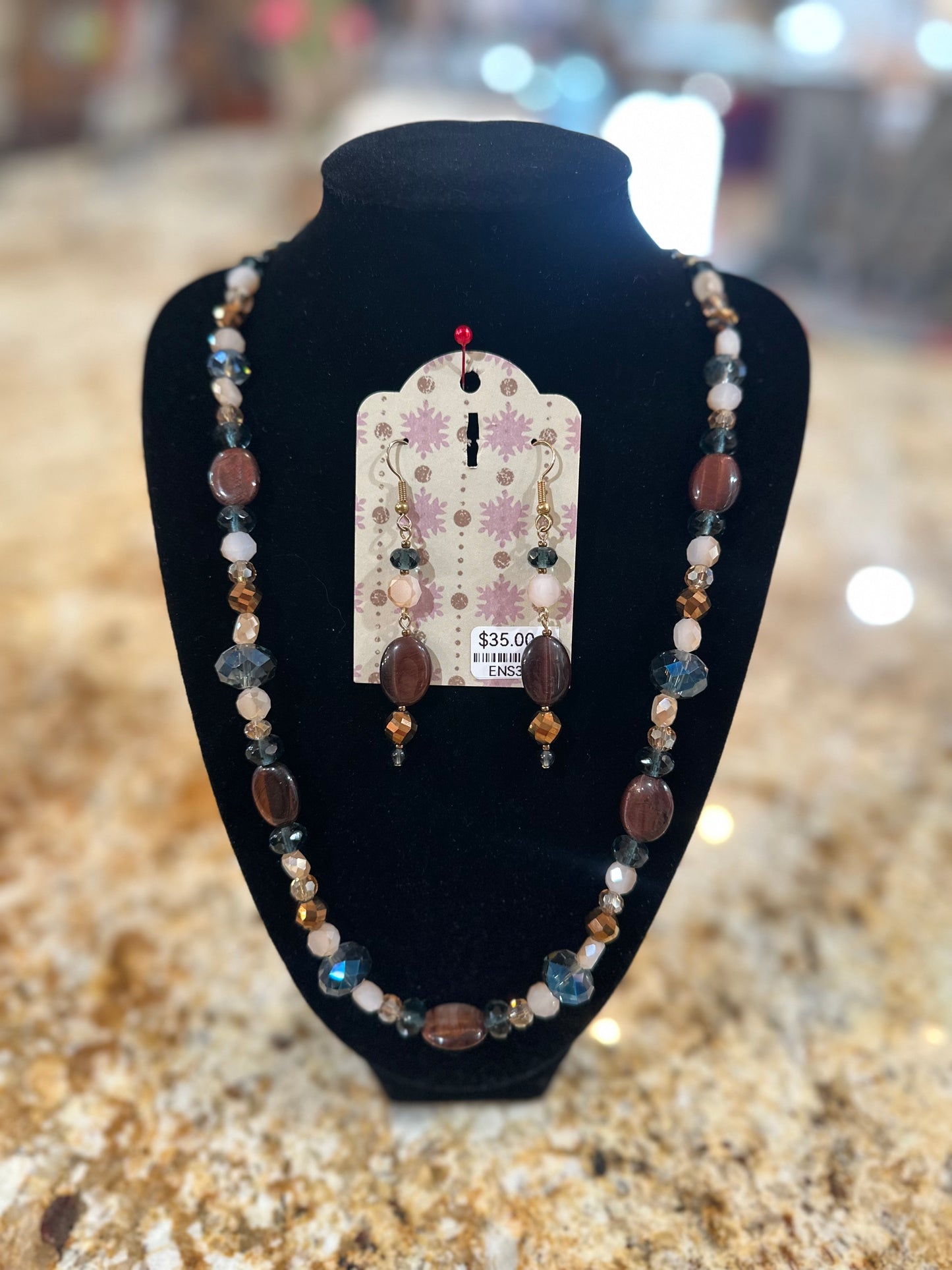 Riverstone Earrings and Necklace Set
