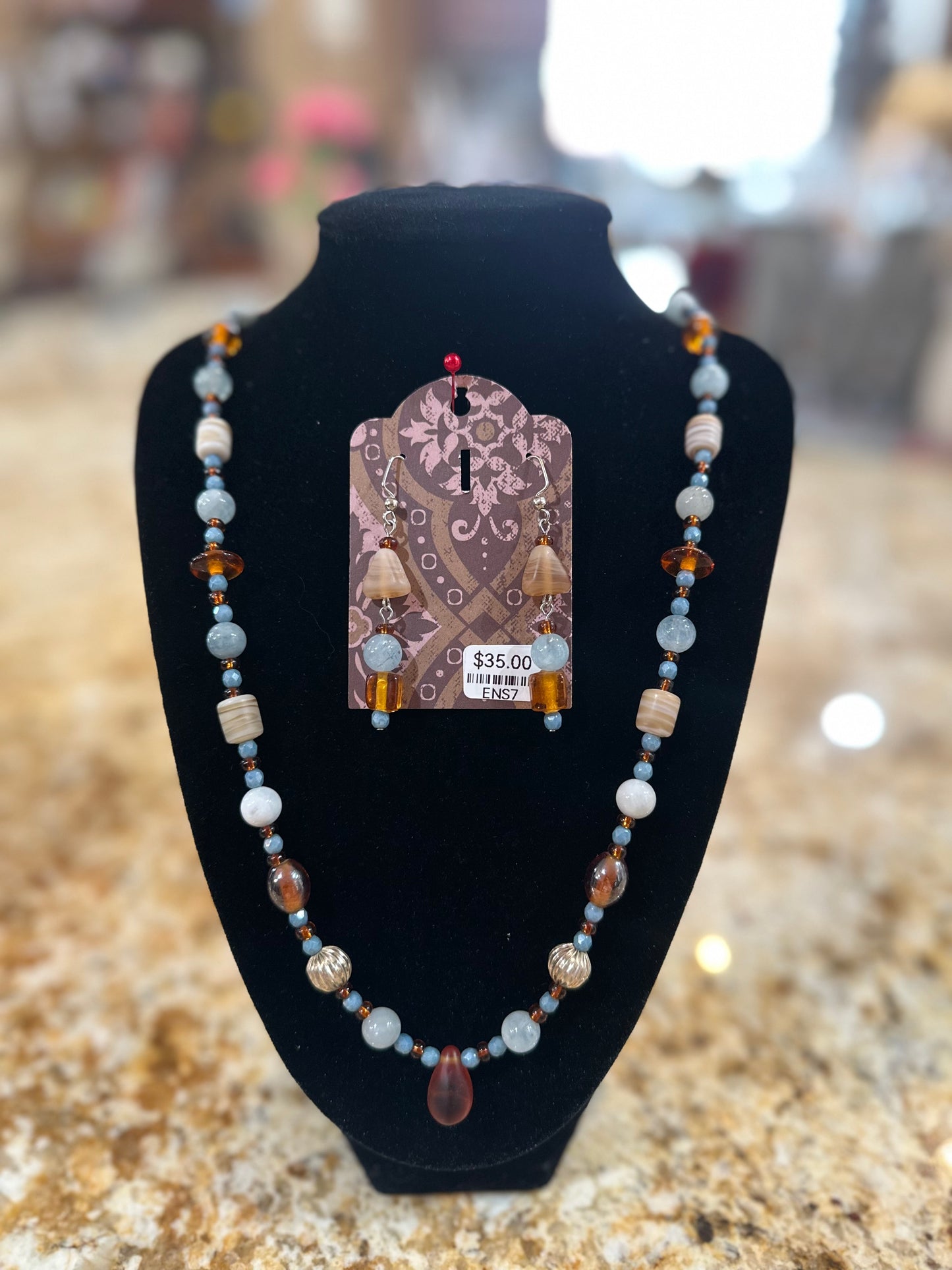 Amber Sky Earrings and Necklace Set