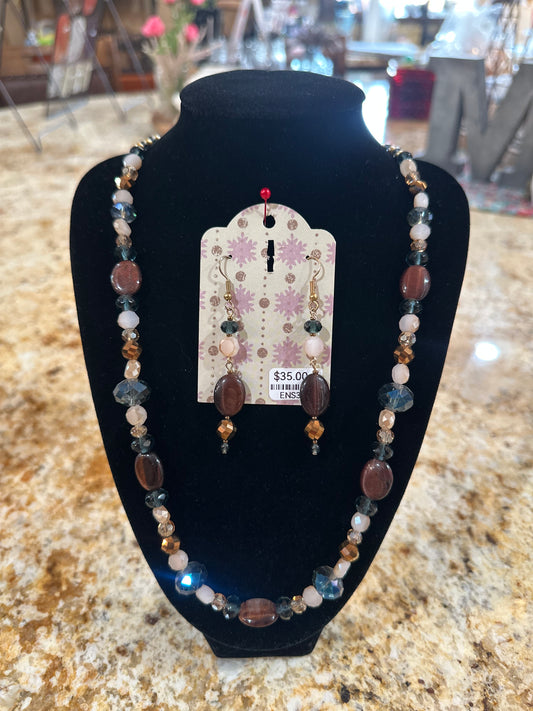 Riverstone Earrings and Necklace Set