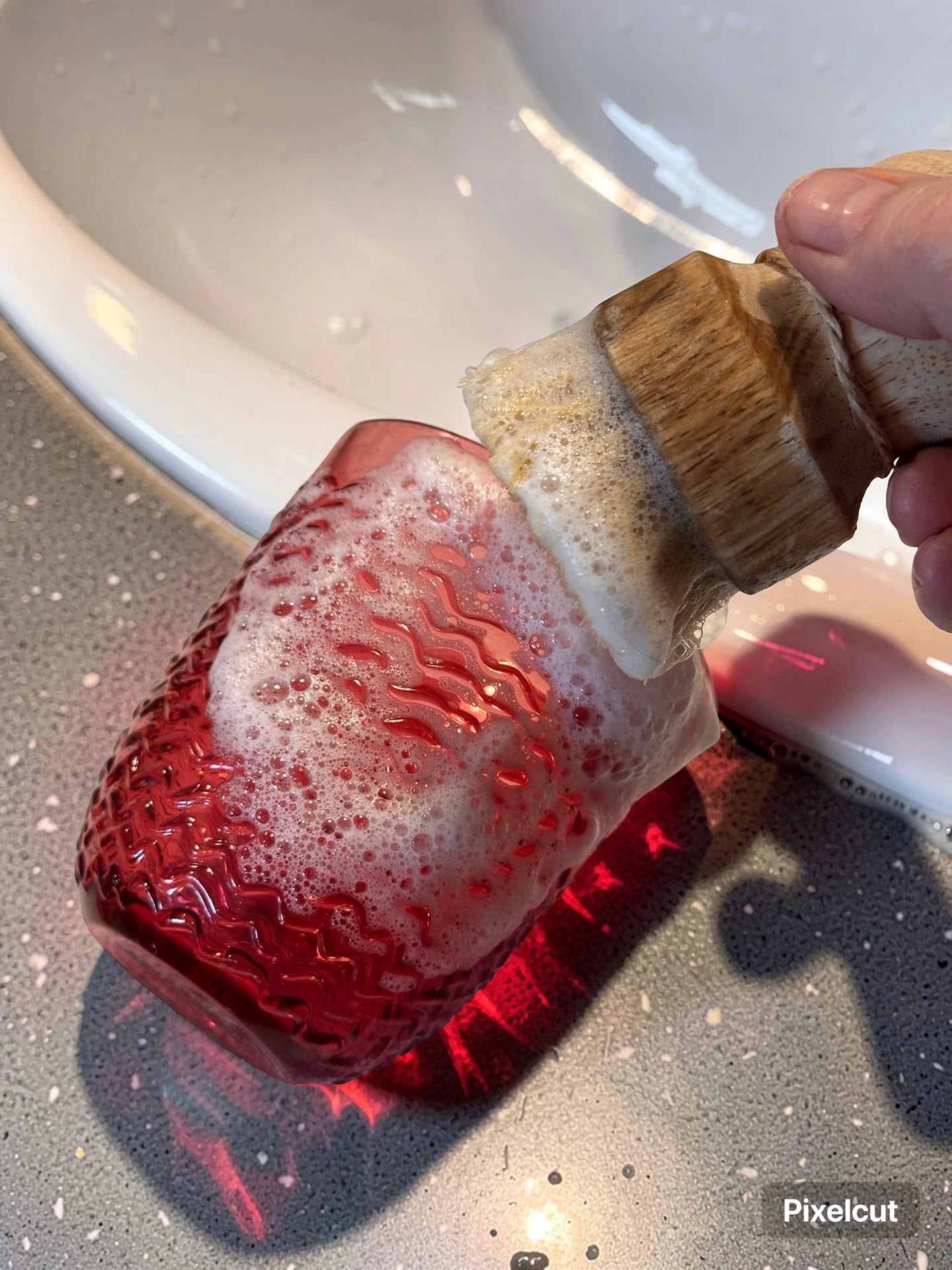 Solid Dish Soap in a Beautiful Glass Mug