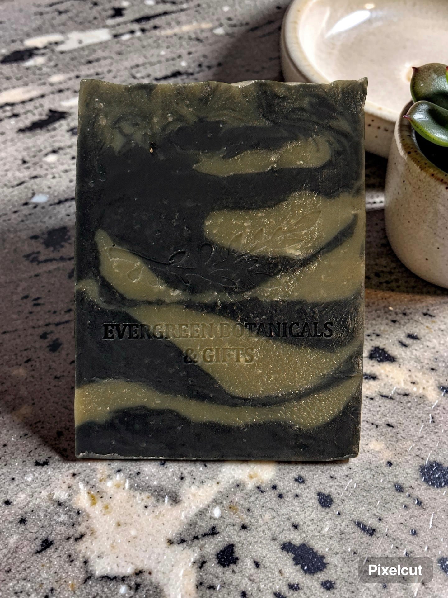 Verdant Charcoal Swirl Soap Bar