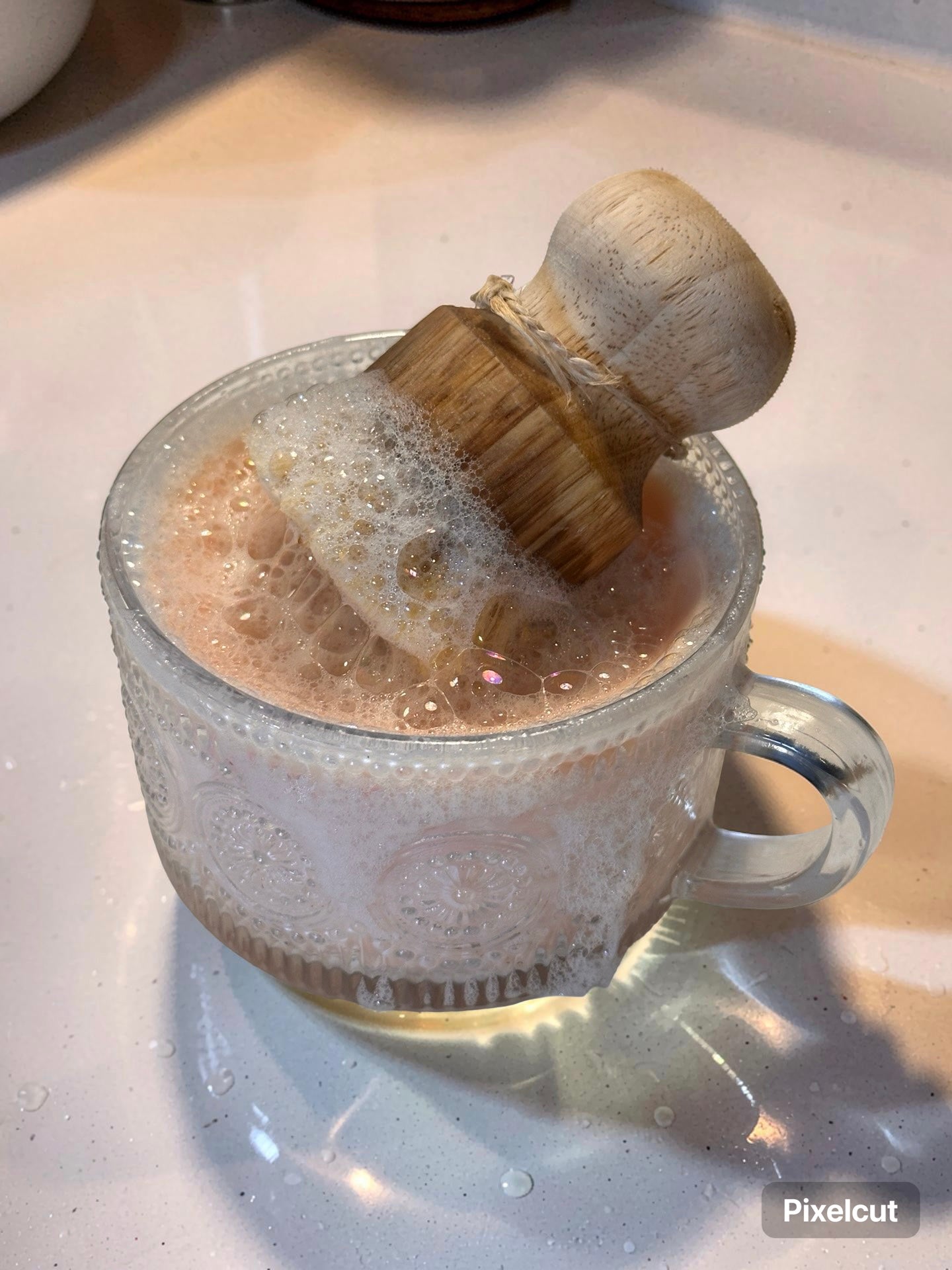 Solid Dish Soap in a Beautiful Glass Mug