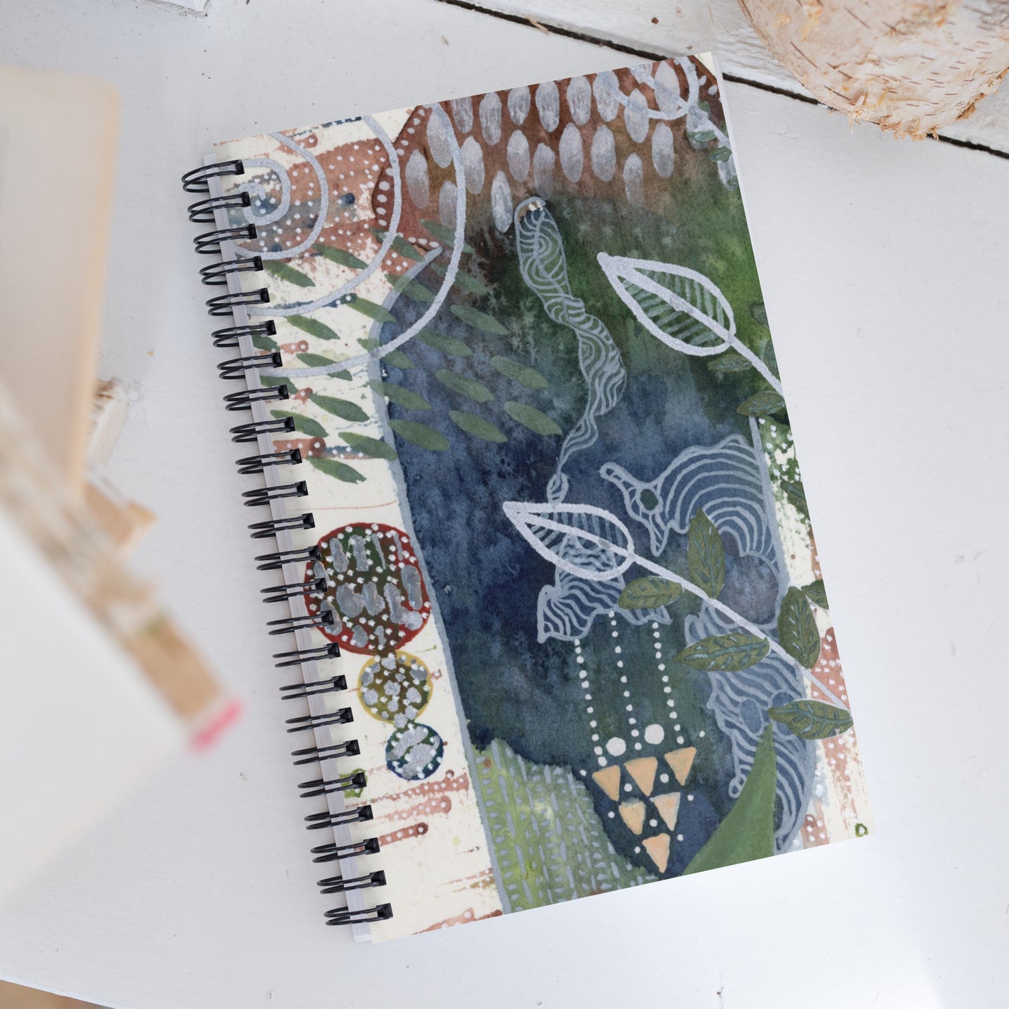 Silver Leaves Spiral notebook